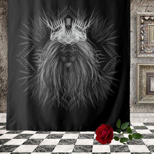 Löwe mit Kronenmonogramm Wandteppich