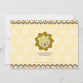 Löwe mit kundenspezifischem Foto-Party laden ein Einladung (Rückseite)