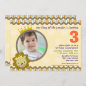 Löwe mit kundenspezifischem Foto-Party laden ein Einladung (Vorne/Hinten)