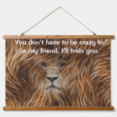 Löwe mit langem Haar Wandteppich Mit Holzrahmen (Vorne)