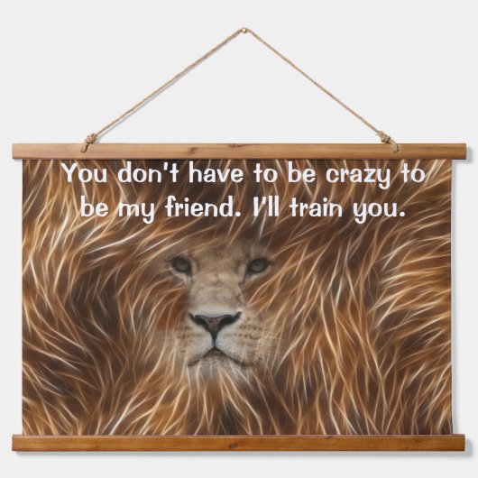 Löwe mit langem Haar Wandteppich Mit Holzrahmen (Vorne)