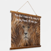 Löwe mit langem Haar Wandteppich Mit Holzrahmen (Gewinkelt)