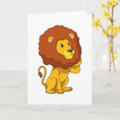 Löwe mit Locken Karte (Gelbe Blume)