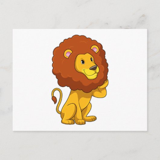 Löwe mit Locken Postkarte (Vorderseite)