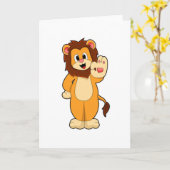 Löwe mit Mähne Karte (Gelbe Blume)