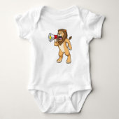 Löwe mit Mikrofon Baby Strampler (Vorderseite)