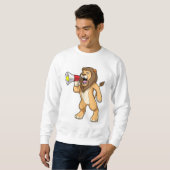 Löwe mit Mikrofon Sweatshirt (Vorne ganz)
