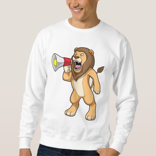 Löwe mit Mikrofon Sweatshirt (Vorderseite)