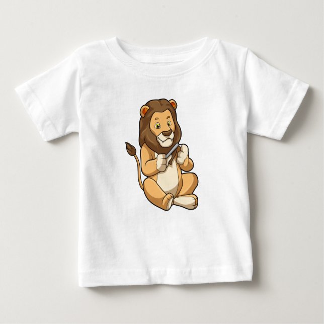 Löwe mit Nagelpfeilen Baby T-shirt (Vorderseite)