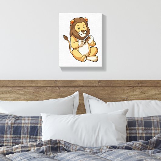 Löwe mit Nagelpfeilen Leinwanddruck (Insitu (Schlafzimmer))