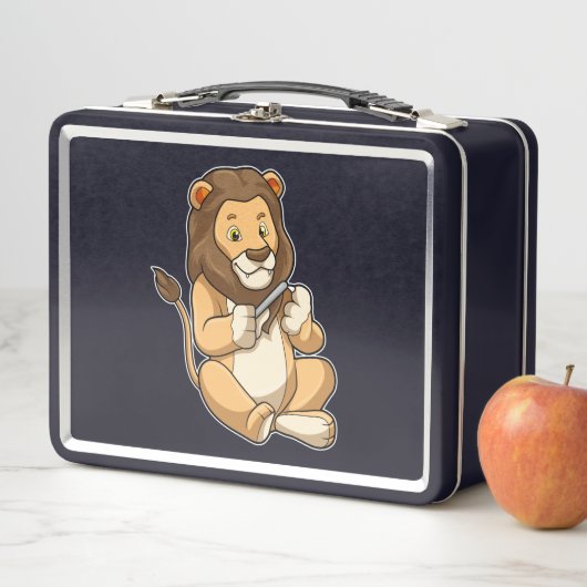 Löwe mit Nagelpfeilen Metall Brotdose (Beispiel)