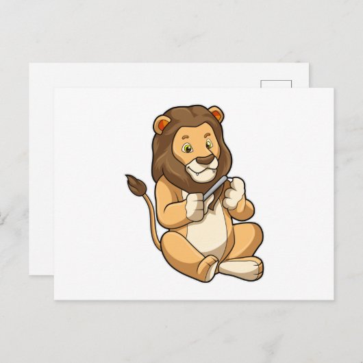 Löwe mit Nagelpfeilen Postkarte (Vorne/Hinten)