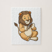 Löwe mit Nagelpfeilen Puzzle (Vertikal)