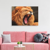 Löwe mit offenem Mund Leinwanddruck (Insitu (Wohnzimmer))