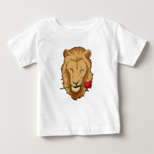 Löwe mit Rose Baby T-shirt (Vorderseite)