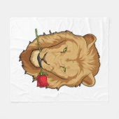 Löwe mit Rose Fleecedecke (Vorderseite (Horizontal))