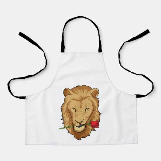 Löwe mit Rose Schürze (Vorderseite)