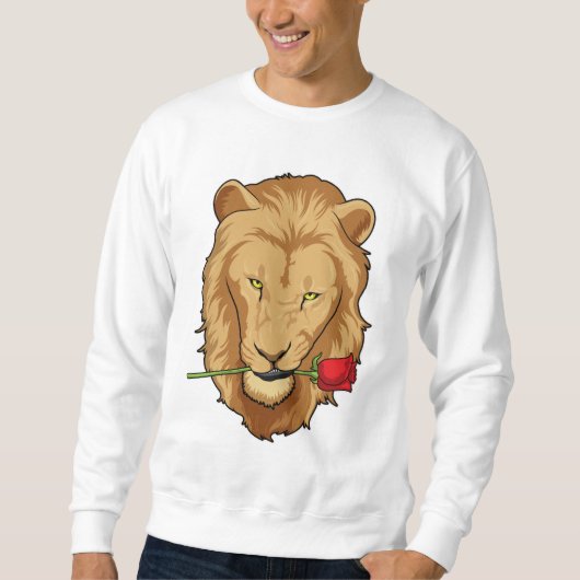 Löwe mit Rose Sweatshirt (Vorderseite)