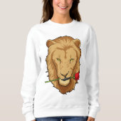 Löwe mit Rose Sweatshirt (Vorderseite)