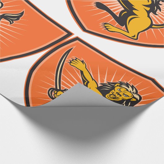 Löwe mit Schwert Geschenkpapier