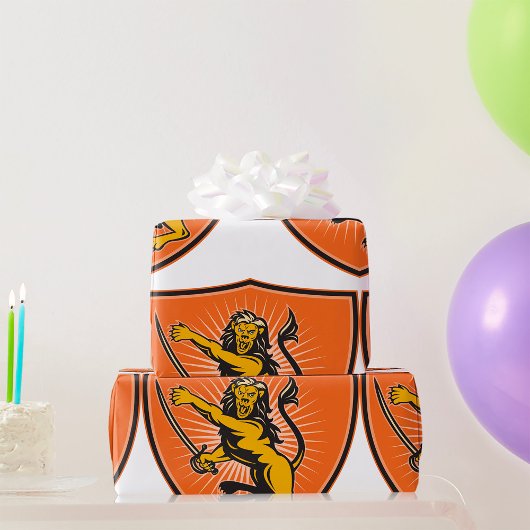Löwe mit Schwert Geschenkpapier