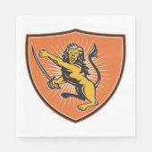 Löwe mit Schwert Serviette (Vorderseite)