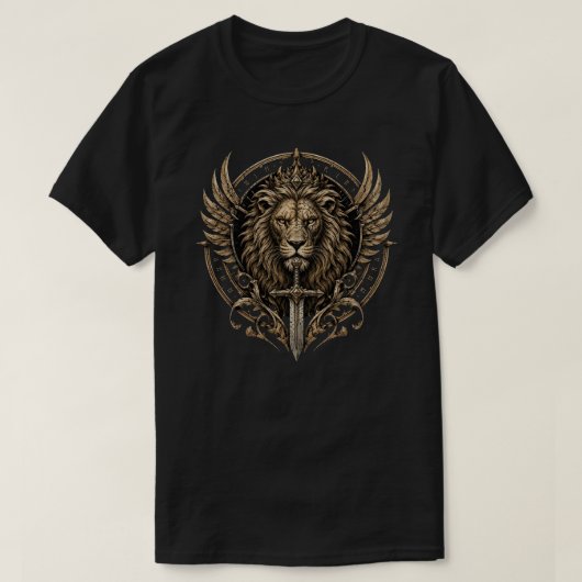 Löwe mit Schwert T-Shirt (Design vorne)
