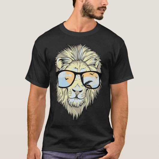Löwe mit Shades Lion T-Shirt (Vorderseite)