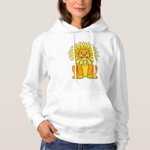 Löwe mit Sonnenblume Blume Hoodie