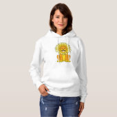 Löwe mit Sonnenblume Blume Hoodie (Vorne ganz)