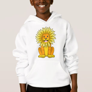 Löwe mit Sonnenblume Blume Hoodie