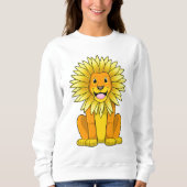 Löwe mit Sonnenblume Blume Sweatshirt (Vorderseite)