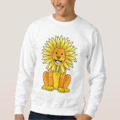 Löwe mit Sonnenblume Blume Sweatshirt (Vorderseite)