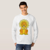 Löwe mit Sonnenblume Blume T-Shirt (Vorne ganz)