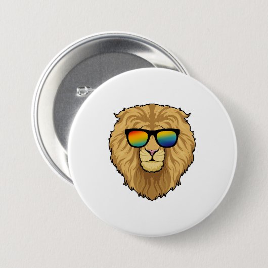 Löwe mit Sonnenbrille Button (Vorne & Hinten)