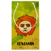 Löwe mit Sonnenbrille Cool Kleine Geschenktüte (Rückseite)