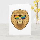 Löwe mit Sonnenbrille Karte (Gelbe Blume)