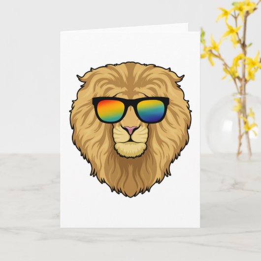 Löwe mit Sonnenbrille Karte (Gelbe Blume)