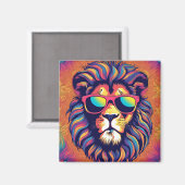 Löwe mit Sonnenbrille Magnet (Vorderseite/Rückseite)