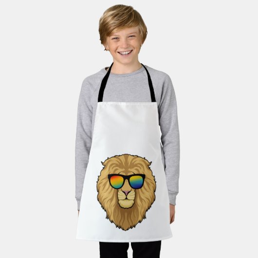 Löwe mit Sonnenbrille Schürze (Getragen)