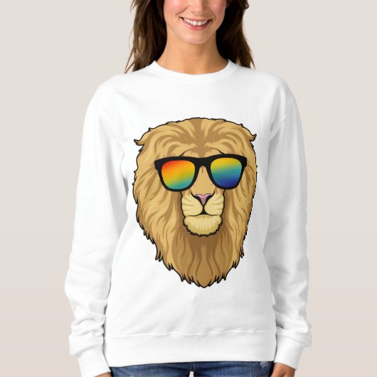 Löwe mit Sonnenbrille Sweatshirt (Vorderseite)