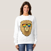 Löwe mit Sonnenbrille Sweatshirt (Vorne ganz)