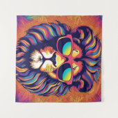 Löwe mit Sonnenbrille Wandteppich (Vorderseite (Horizontal))