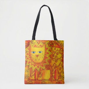 Löwe mit Wasserfarbmuster Tasche