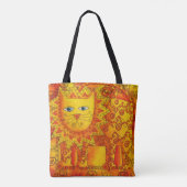 Löwe mit Wasserfarbmuster Tasche (Rückseite)