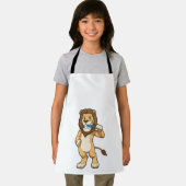 Löwe mit Zahnbürste Schürze (Insitu)