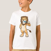Löwe mit Zahnbürste T-Shirt (Vorderseite)
