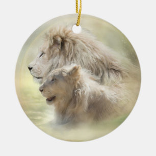 Löwe-Mond-Feiertags-Verzierung Keramik Ornament