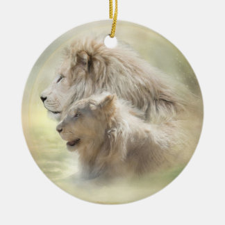 Löwe-Mond-Feiertags-Verzierung Keramik Ornament