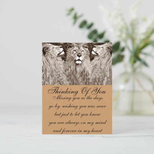 Löwe, Mut, Power und Kraft_ Postkarte (Stehend Vorderseite)